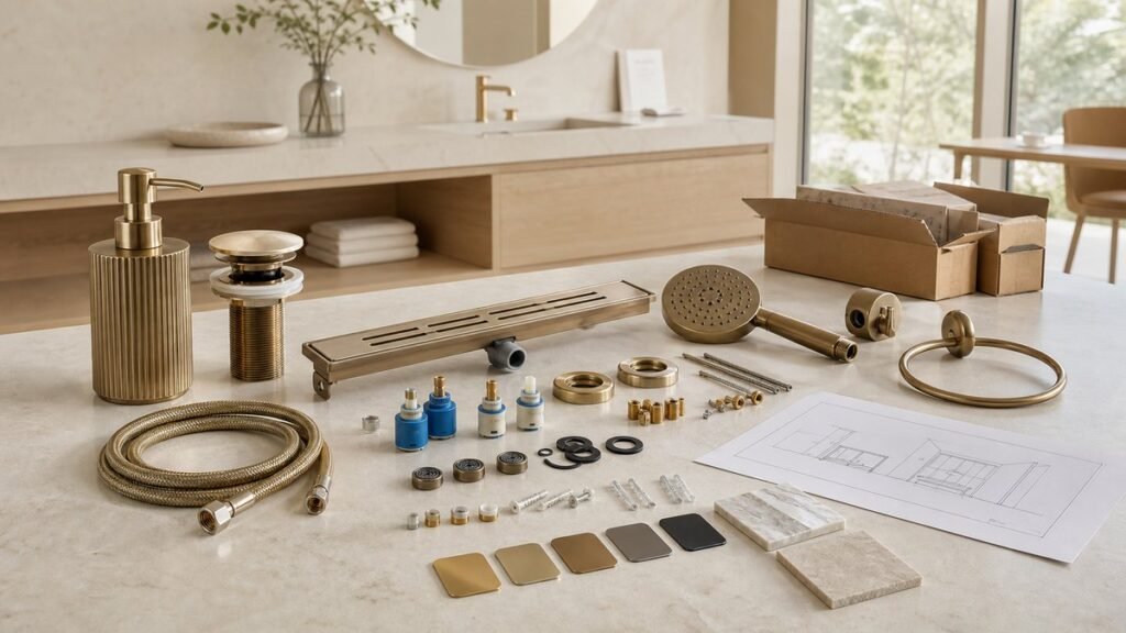 faucet finish sample and installation hardware kits for project approvals