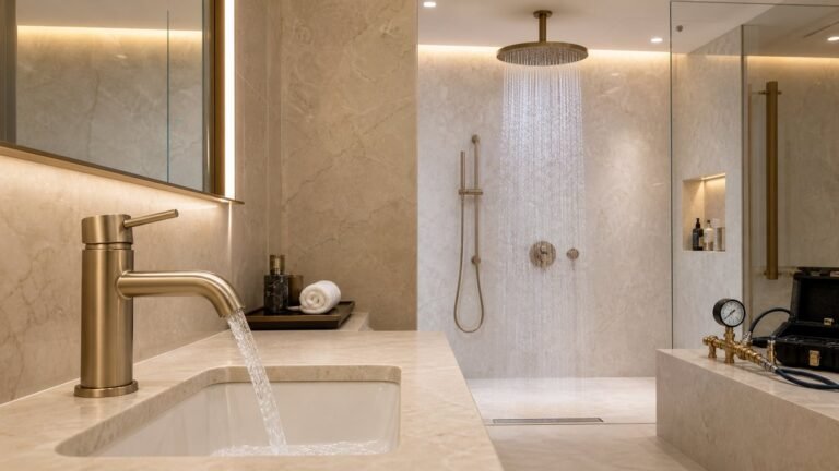 large rain shower flow and bathroom faucet pressure planning