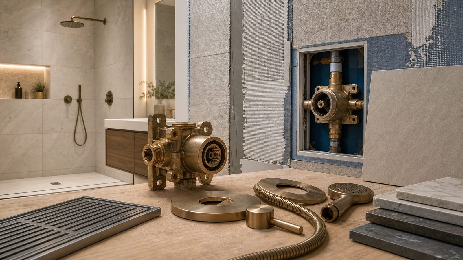 bathroom faucet and rain shower service access planning for hotel projects