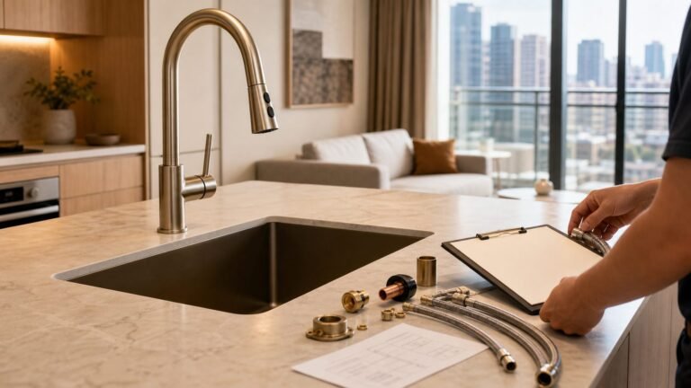 kitchen faucet installation handover for apartment projects