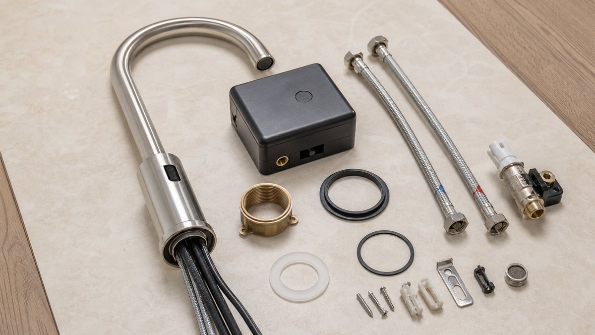 kitchen sensor faucet body control module hoses valves seals and installation parts