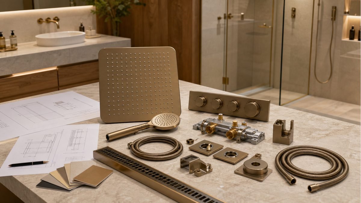 rain shower system rough-in planning for hotel bathrooms